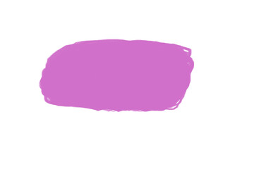 Pink hand-drawn paint stroke shape for highlight, background accent, abstract design, and...