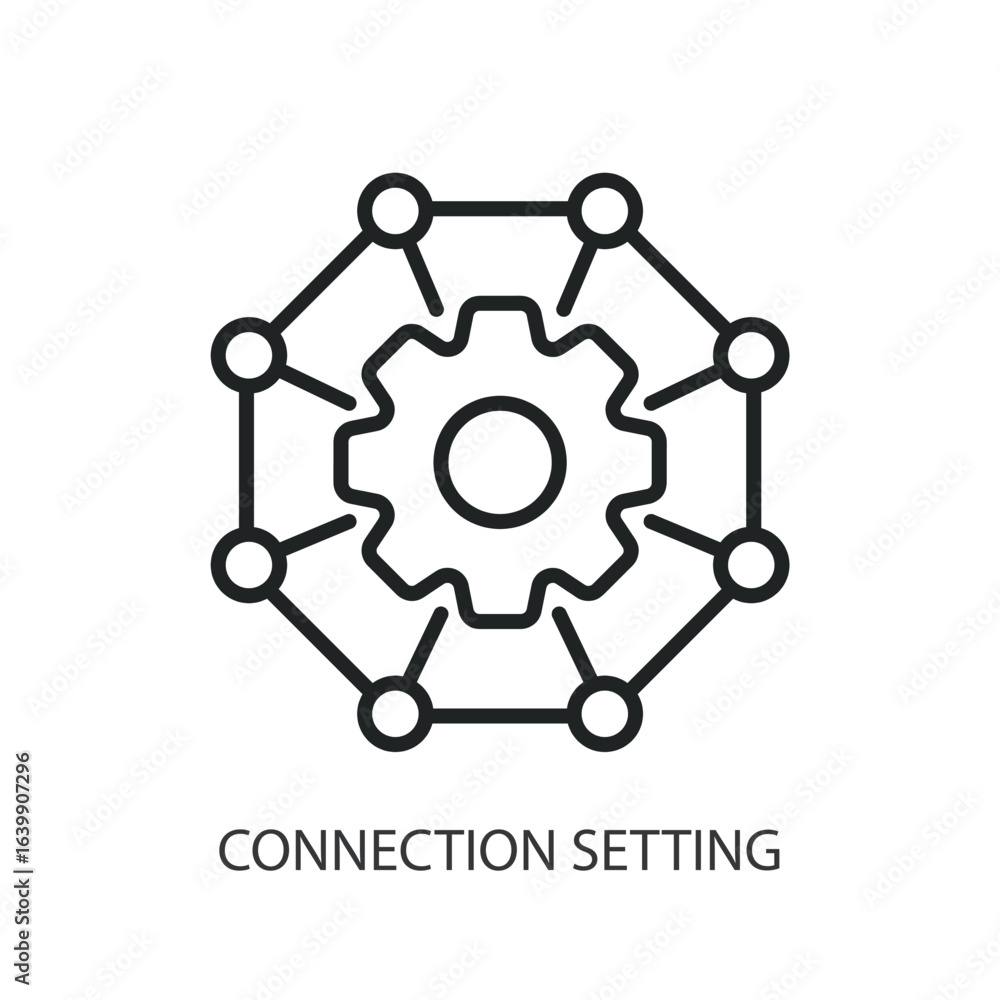 Poster connection setting thin line vector icons.
