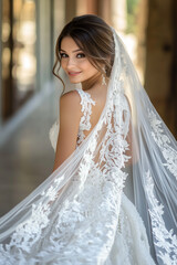Bride in Sparkling Wedding Dress
