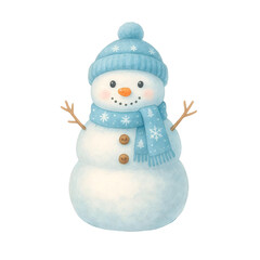 Cute Watercolor Snowman – Adorable Winter Christmas Character 