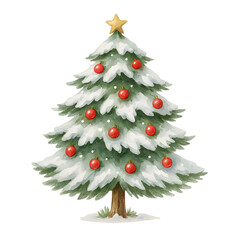 Fototapeta premium Watercolor Christmas Tree – Festive Holiday Decoration