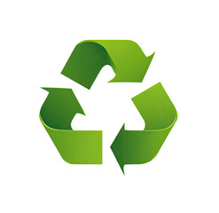 Obraz premium Green recycling symbol, three interconnected arrows
