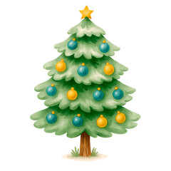 Watercolor Christmas Tree – Festive Holiday Decoration