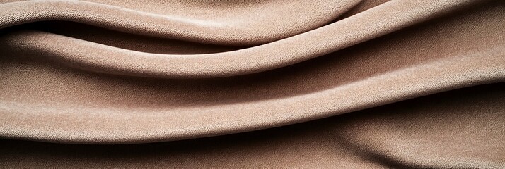 Fototapeta premium Soft, textured fabric drapes elegantly, showcasing its smooth surface and warm beige tones, suggesting comfort and luxury in design.