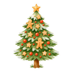 Watercolor Christmas Tree – Festive Holiday Decoration