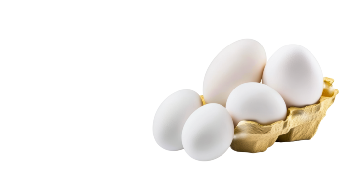 Five White Ovoids in Yellow Pulp Container