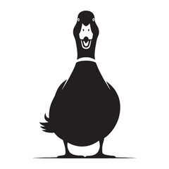 Minimalist Duck Silhouette – Duck Vector Design for Nature and Wildlife Prints – Black Vector of Duck

