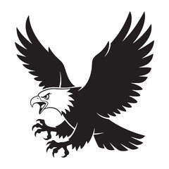Commanding Presence Eagle Silhouette – Eagle Vector Artwork for Creative Branding – Eagle Illustration – Bird Silhouette – Silhouette of Eagle

