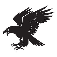 Majestic Eagle Silhouette – Eagle Vector Artwork for Digital and Print – Black Vector of Eagle

