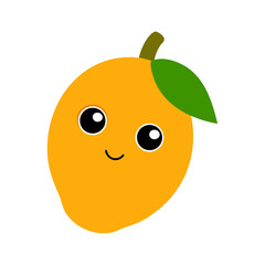 Vector illustration of a cartoon mango on a white background