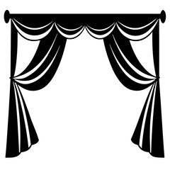 Vector illustration of a curtain silhouette