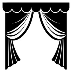 Vector illustration of a curtain silhouette