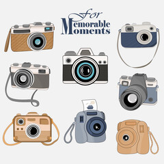 Cartoon Camera elements .Photography  clipart  , camera equipment.