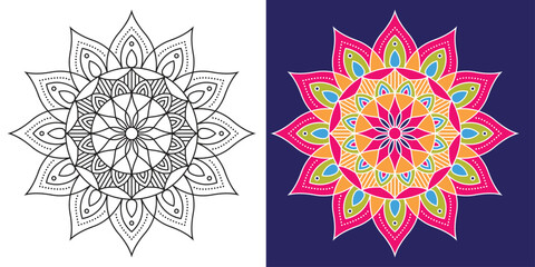 Mandala Template coloring book 6