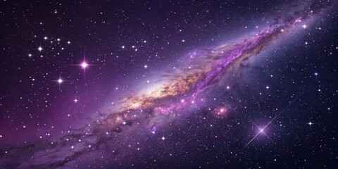 Purple Galaxy Starry Night, Space, Cosmos