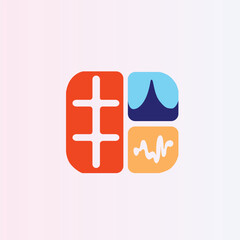 Modern health and wellness application icon with abstract geometric shapes