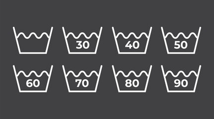 Wash laundry cloth care icon flat style simple design concept. Vector cartoon graphic illustration