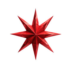 Fototapeta premium Bright red star decoration used for festive occasions and indoor decor in the winter season