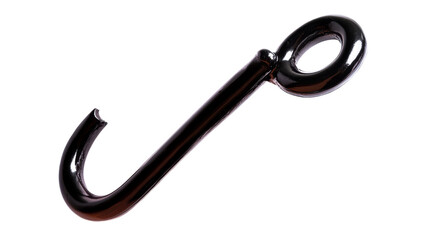 Dark Metal Hook on Transparent PNG Background