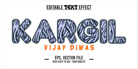 Kargil vijay diwas, celebrating day of indian army, vector typography illustration, eps word art