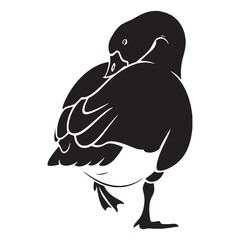 Premium Quality Goose Silhouette – Goose Vector Template for Digital Designers – Black Vector of Goose

