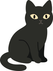 Illustration of Sitting Black Cat