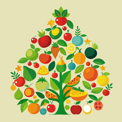 vector illustration of apple tree