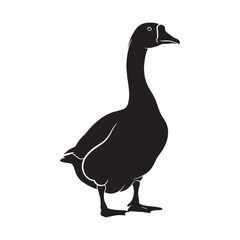 Distinctive Goose Silhouette – Goose Vector Template for Branding and Decor – Goose Illustration – Bird Silhouette – Silhouette of Goose

