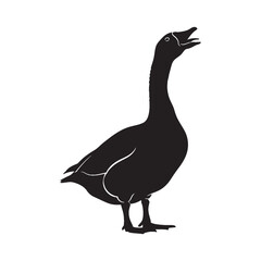 Classic Goose Silhouette – Goose Vector Artwork for Professional Use – Goose Illustration – Bird Silhouette – Silhouette of Goose

