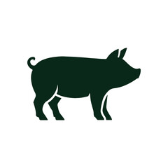 Minimalist Pig Silhouette Vector – Rustic Farm Icon