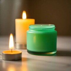 Spa candles  cream jar.