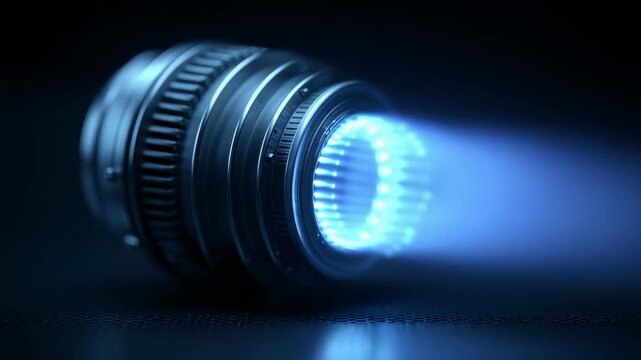 Tech Engine Unleashing Blue Energy Glow
