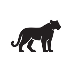 Classic Big Cat Silhouette Vector – Wild Feline Icon