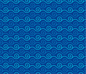 Seamless Abstract Geometric Pattern – Modern Minimal Design for Background, Wallpaper, Wrapping Paper, Textile, and Web Design, abstract blue background with waves