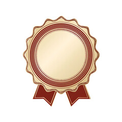 Ornate gold and burgundy award badge.