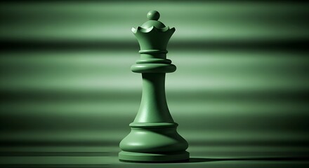 Green queen chess piece on a green background