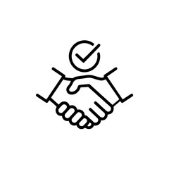 Handshake Agreement Check Mark Icon