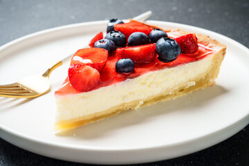 Tart with fresh berries and cream cheese.