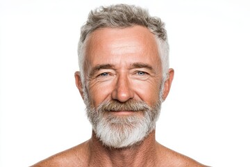 Image of an older Caucasian man on a white background