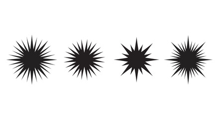 Obraz premium Four spiky starburst shapes silhouette