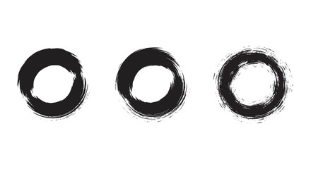 Three black brush stroke circles silhouette