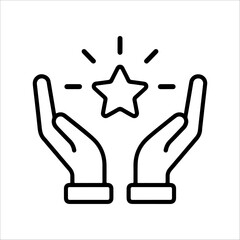 Obraz premium Hands holding star icon
