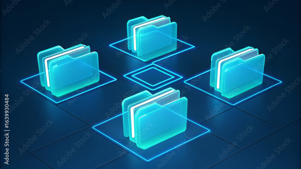 Aufkleber digital folders connected in a network system