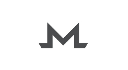 Fototapeta premium Simple gray letter m glyph icon