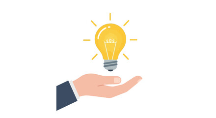 Hand holding a light bulb idea