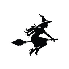 witch flying on a broomstick
