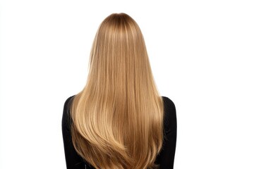 Naklejka premium Long hair of a woman on a white background