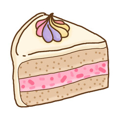 Vanilla cake stuffed with strawberries and rainbows