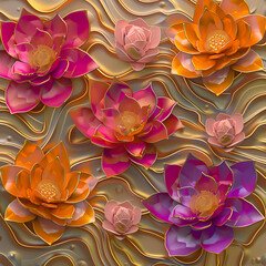 seamless pattern with colorful flowers