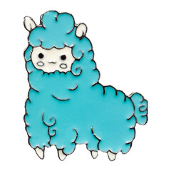 Adorable turquoise sheep metal pin with a cute and playful design. Perfect for decorating jackets, bags, or hats, and a charming gift for animal lovers or pin collectors